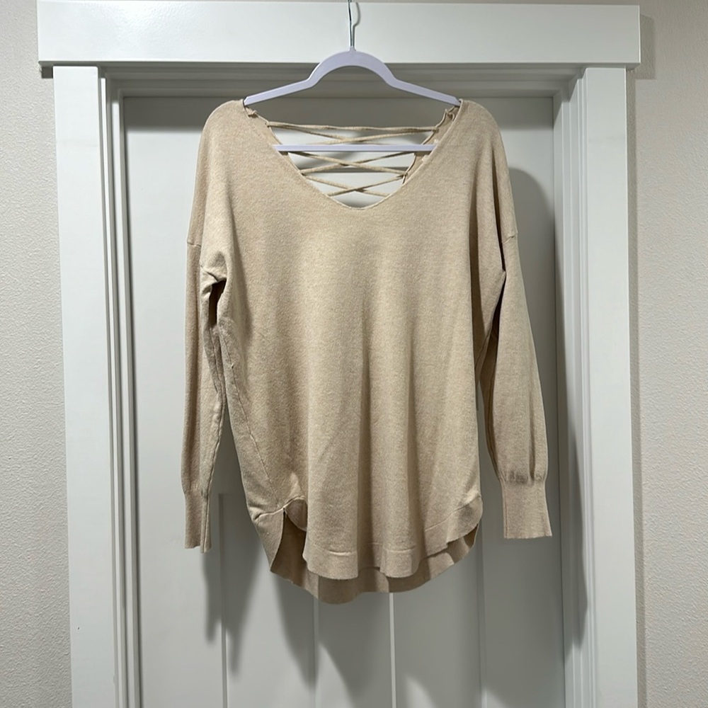 Debut Long Sleeve Sweater - Criss Cross Back